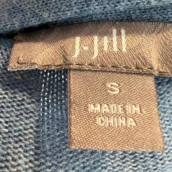 J. Jill Button Front Lightweight Cardigan Sweater sz Small 100% Cotton Blue Long - Picture 7 of 8